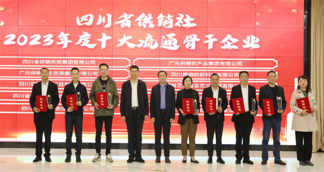 四川省棉麻集團(tuán)有限公司相關(guān)單位和個(gè)人榮獲四川省供銷社“2023年度十大流通骨干企業(yè)、最美供銷人”榮譽(yù)獎(jiǎng)項(xiàng)